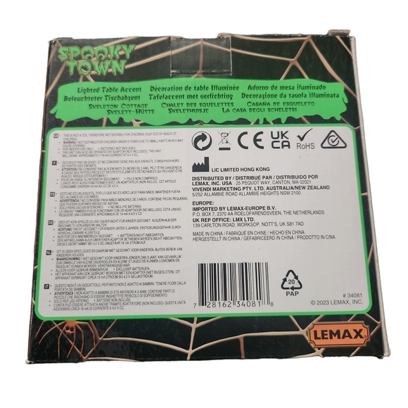 Lemax Spooky Town Skelton Cottage Cabin Village House